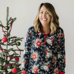 Little Sleepies Poinsettia Floral Women's Bamboo Viscose Pajama Top